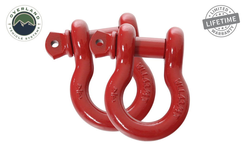 Recovery Shackle 3/4" 4.75 Ton Red - Sold In Pairs.