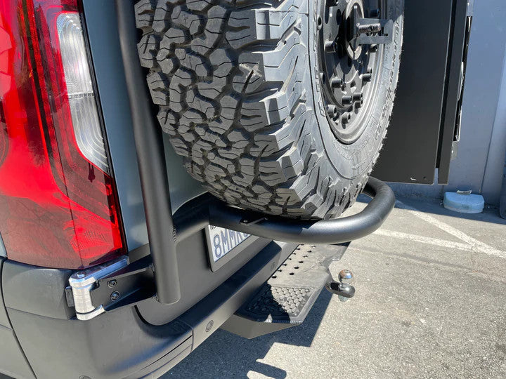 EXPEDITION TIRE CARRIER - ALUMINUM (2019+ SPRINTER VAN & 2020 REVEL/STORYTELLER) VS30.