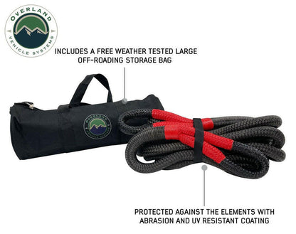 Brute Kinetic Recovery Strap 1" x 30' With Storage Bag - 30% stretch.