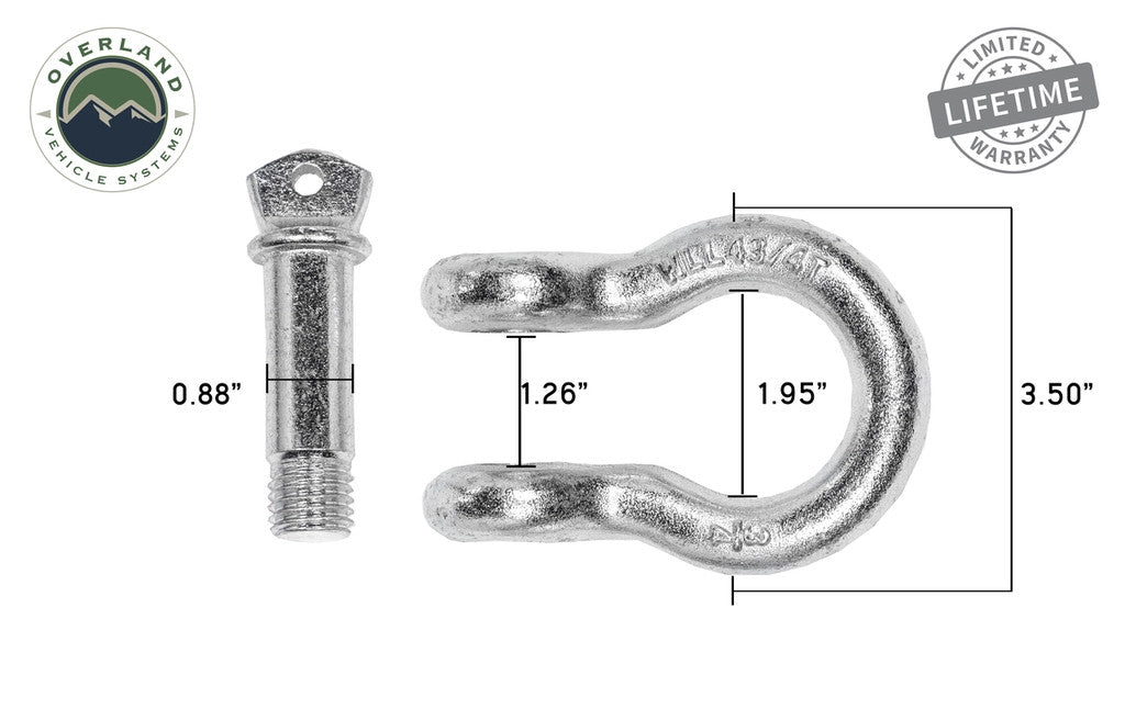 19019905 Recovery Shackle 3/4" 4.75 Ton Zinc