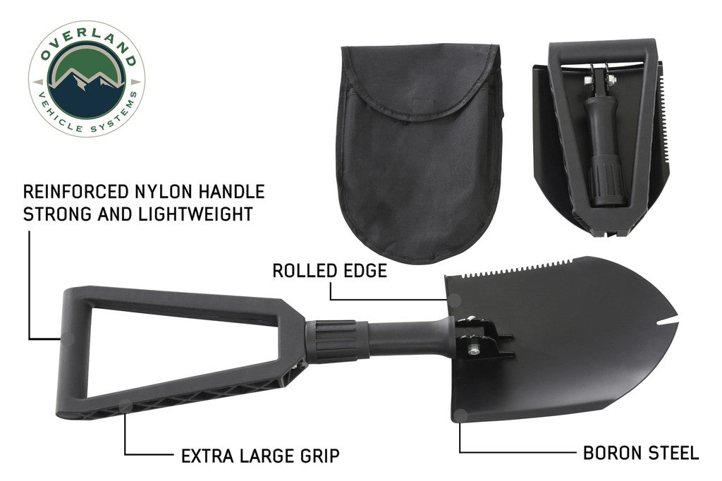 Multi Functional Military Style Utility Shovel with Nylon Carrying Case.