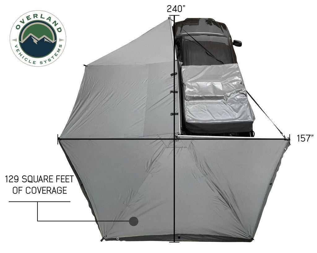 OVS Nomadic Awning 270 Driver Side Dark Gray Cover With Black Cover Universal