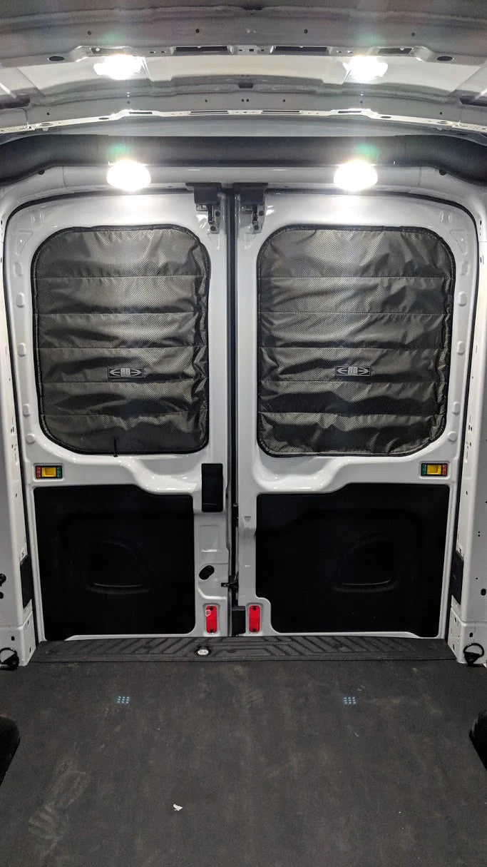 2014 + FORD TRANSIT FABRIC - MAGNETIC REAR DOOR WINDOW SHADE SET