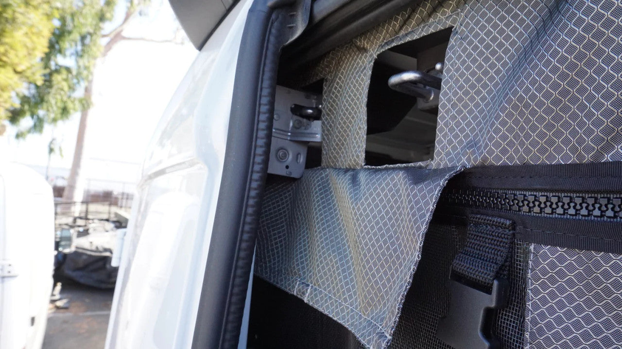 2014+ FORD TRANSIT REAR DOOR BUG NET (MID ROOF)