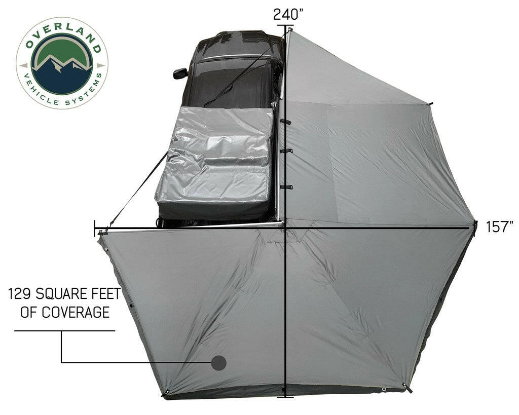 Nomadic Awning 270 Passenger Side - Dark Gray Cover With Black Cover Universal.