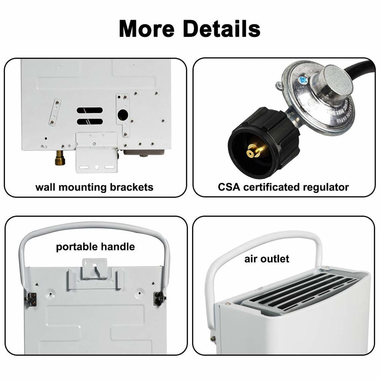 Camplux 5L 1.32 GPM Outdoor Portable Tankless Water Heater - White