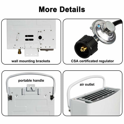 Camplux 5L 1.32 GPM Outdoor Portable Tankless Water Heater - White.