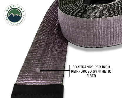 Tow Strap 20,000 lb. 2" x 30' Gray With Black Ends & Storage Bag.