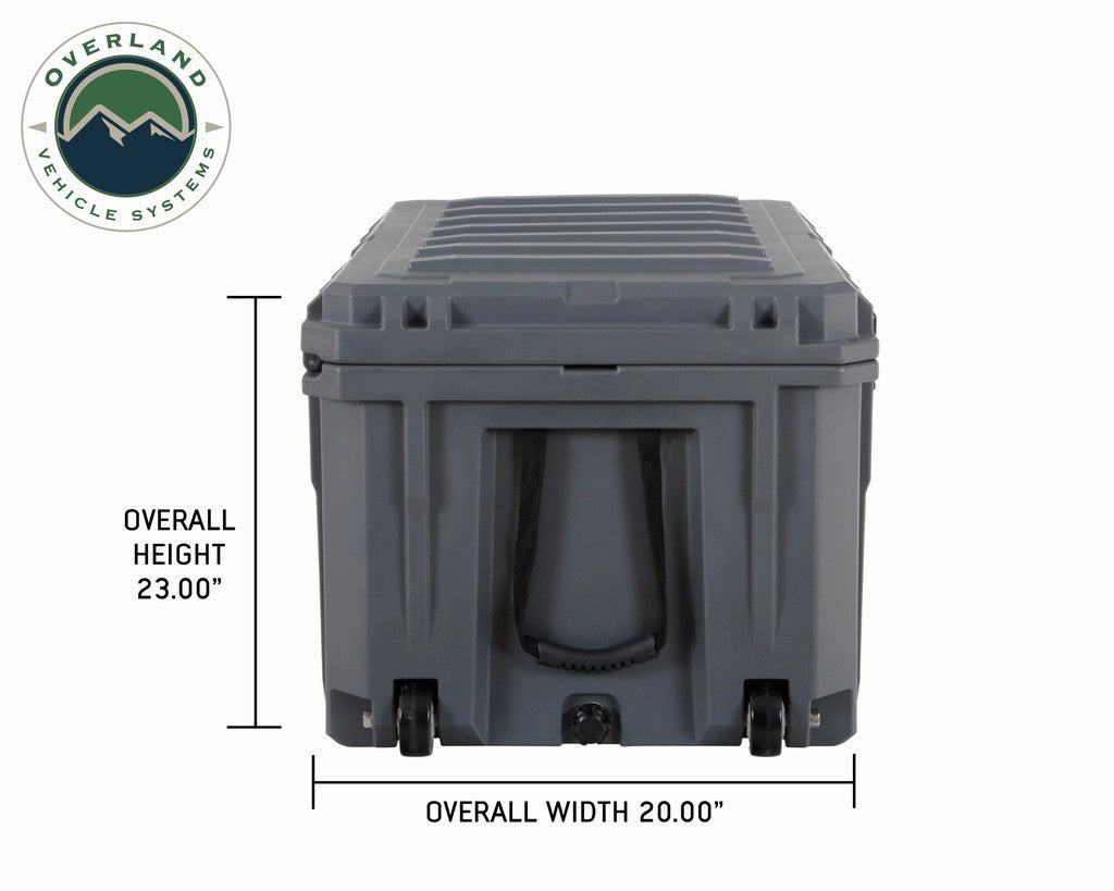 D.B.S. - Dark Grey 169 QT Dry Box with Wheels, Drain, and Bottle Opener