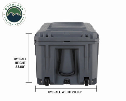 169 QT Dry Box with Wheels, Drain, and Bottle Opener - Dark Grey.