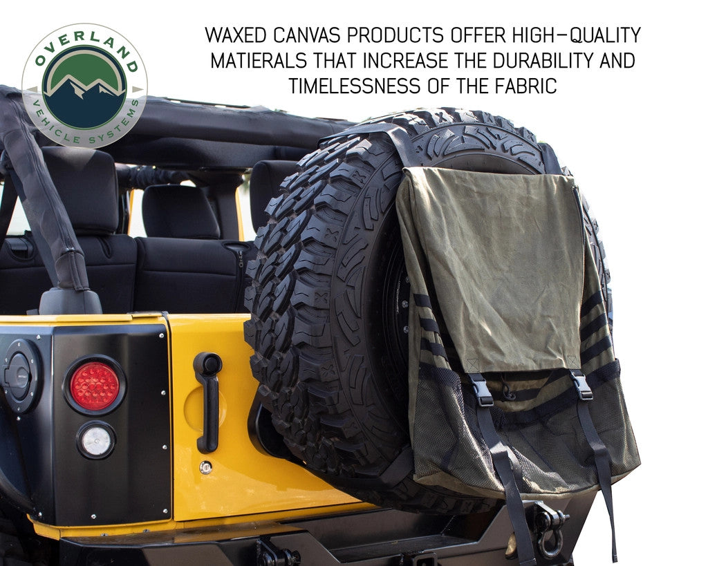 Extra Large Trash Bag Tire Mount - #16 Waxed Canvas Universal.