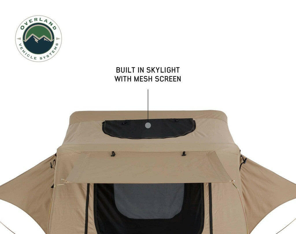 TMBK 3 Person Roof Top Tent with Green Rain Fly.