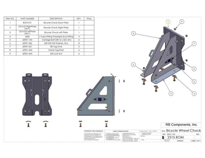 L-TRACK, BICYCLE WHEEL CHOCK.