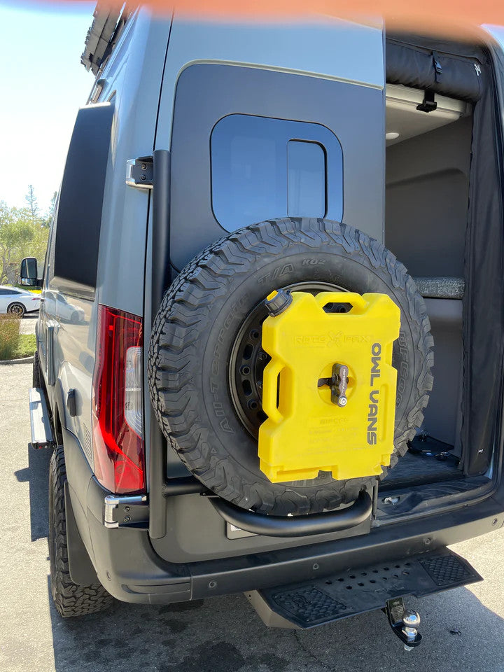 EXPEDITION TIRE CARRIER - ALUMINUM (2019+ SPRINTER VAN & 2020 REVEL/STORYTELLER) VS30.