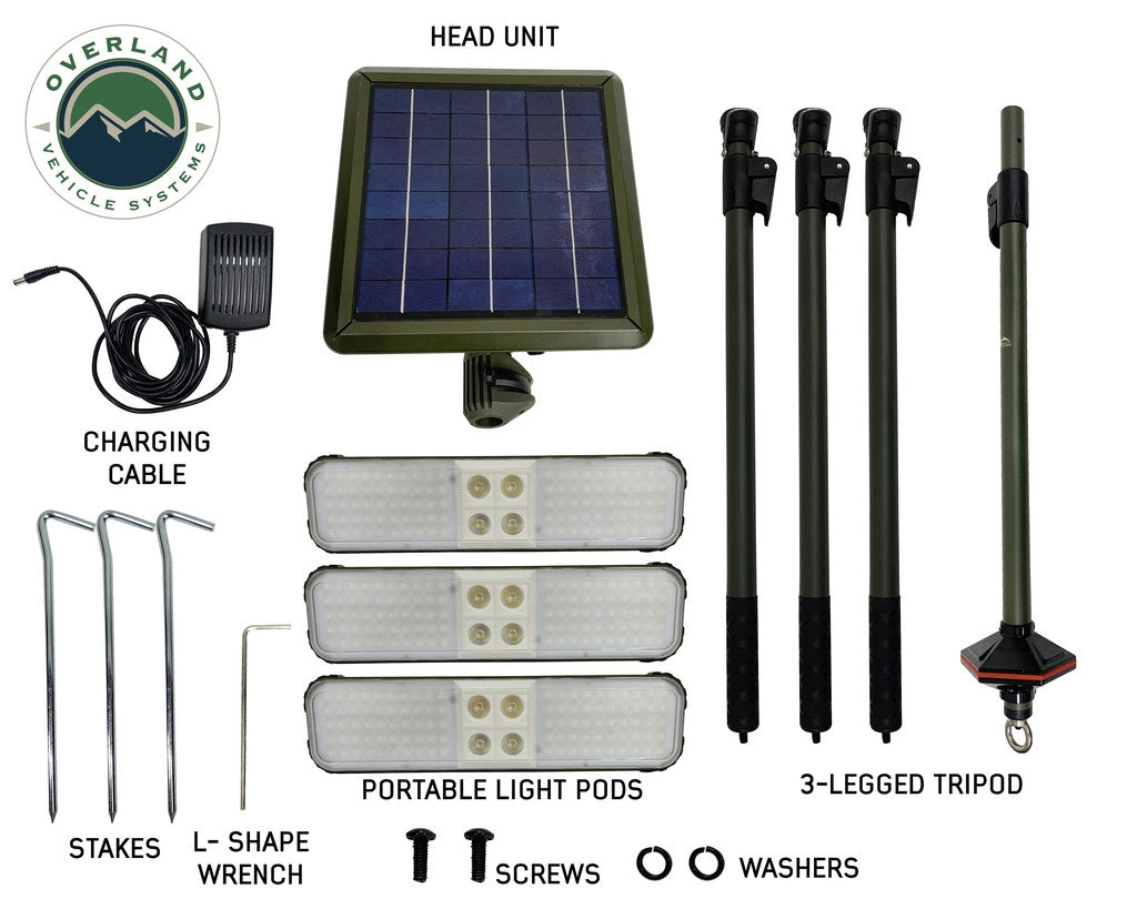 Solar Powered Camping light with removable light pods