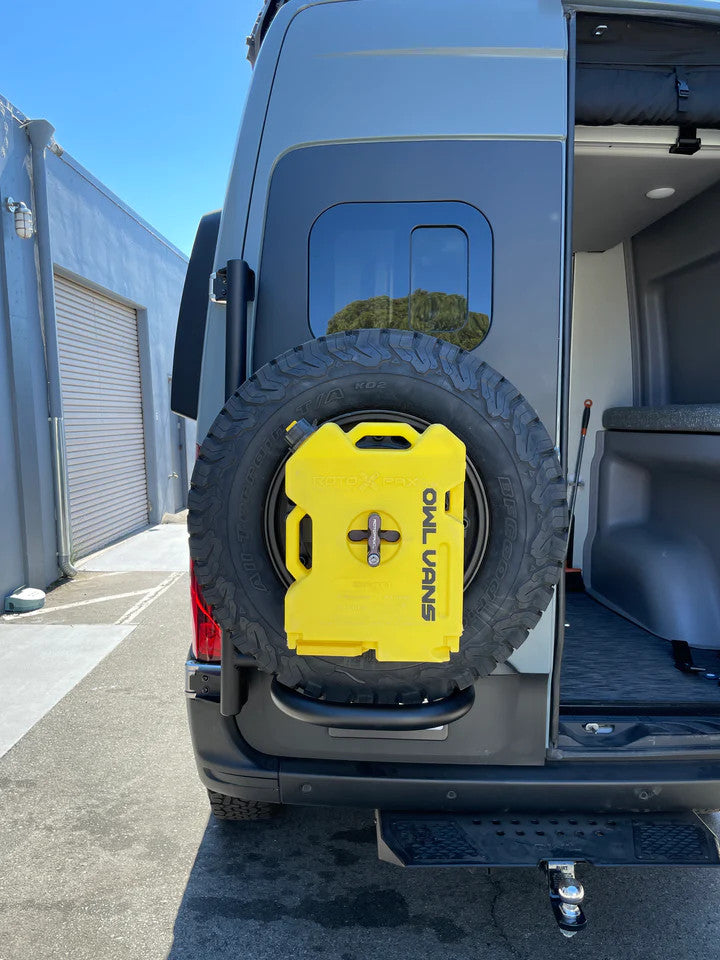 EXPEDITION TIRE CARRIER - ALUMINUM (2019+ SPRINTER VAN & 2020 REVEL/STORYTELLER) VS30.