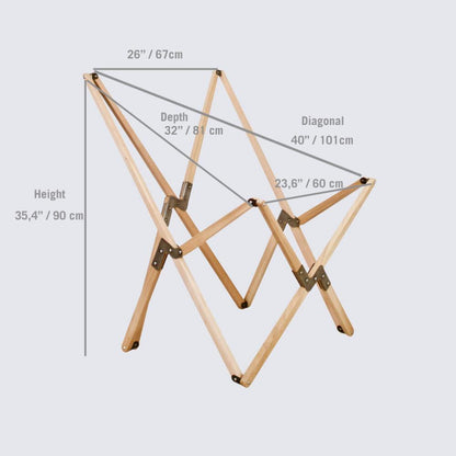 Tripolina Oak Bessy Folding Chair