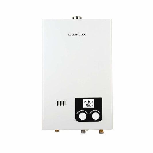 Camplux 10L 2.64 GPM High Capacity Tankless Natural Gas Residential Water Heater - White.