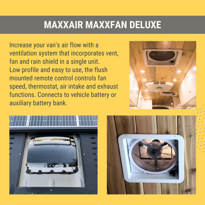 MaxxAir MaxxFan Deluxe 7500 installation for Sprinter conversion van #vanlife